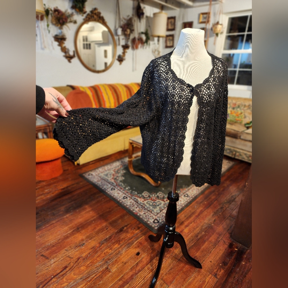 R&K Vintage Black Crochet Top